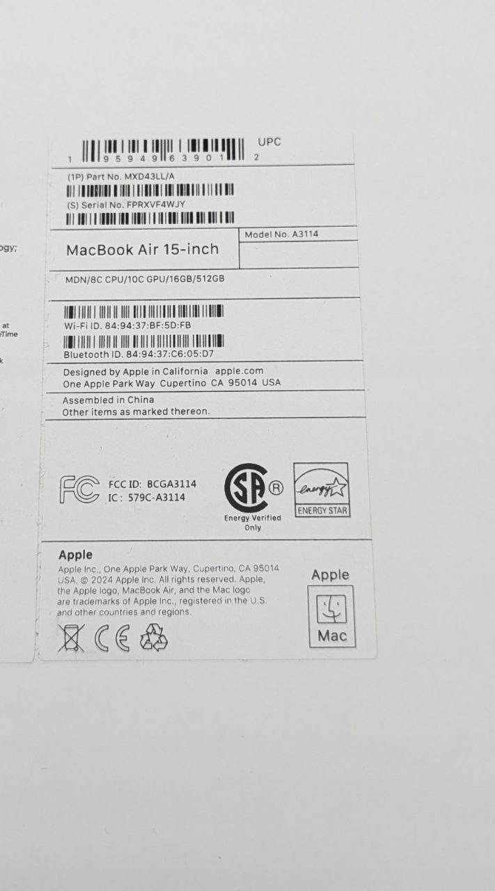 thumb Laptop Apple MacBook Air 15 M3 16 GB / 512 GB MidNight (Powystawowy)