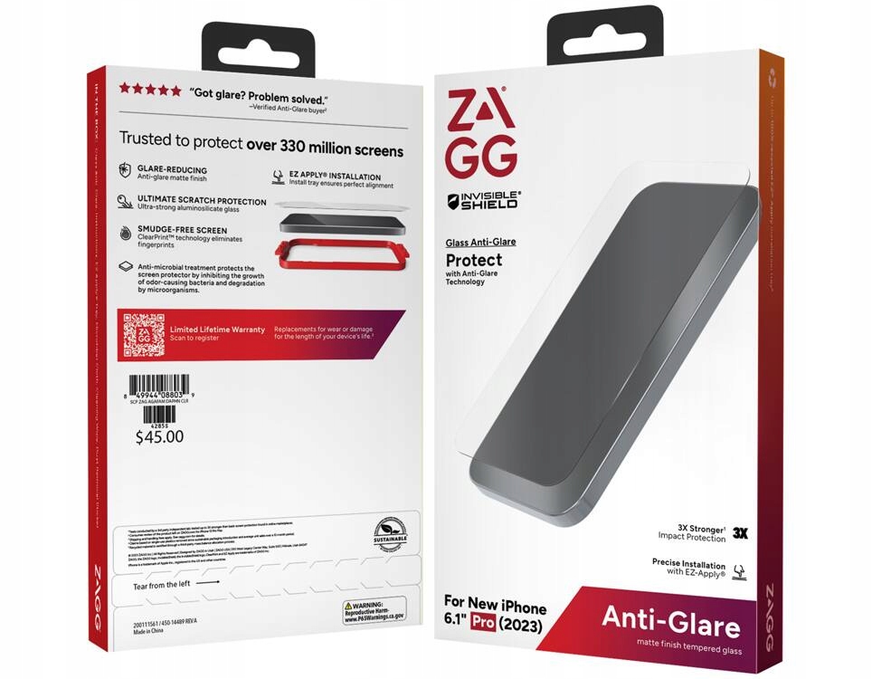 thumb Szkło hartowane Zagg Anti-glare Anti-fingerprint do Apple iPhone15 Pro