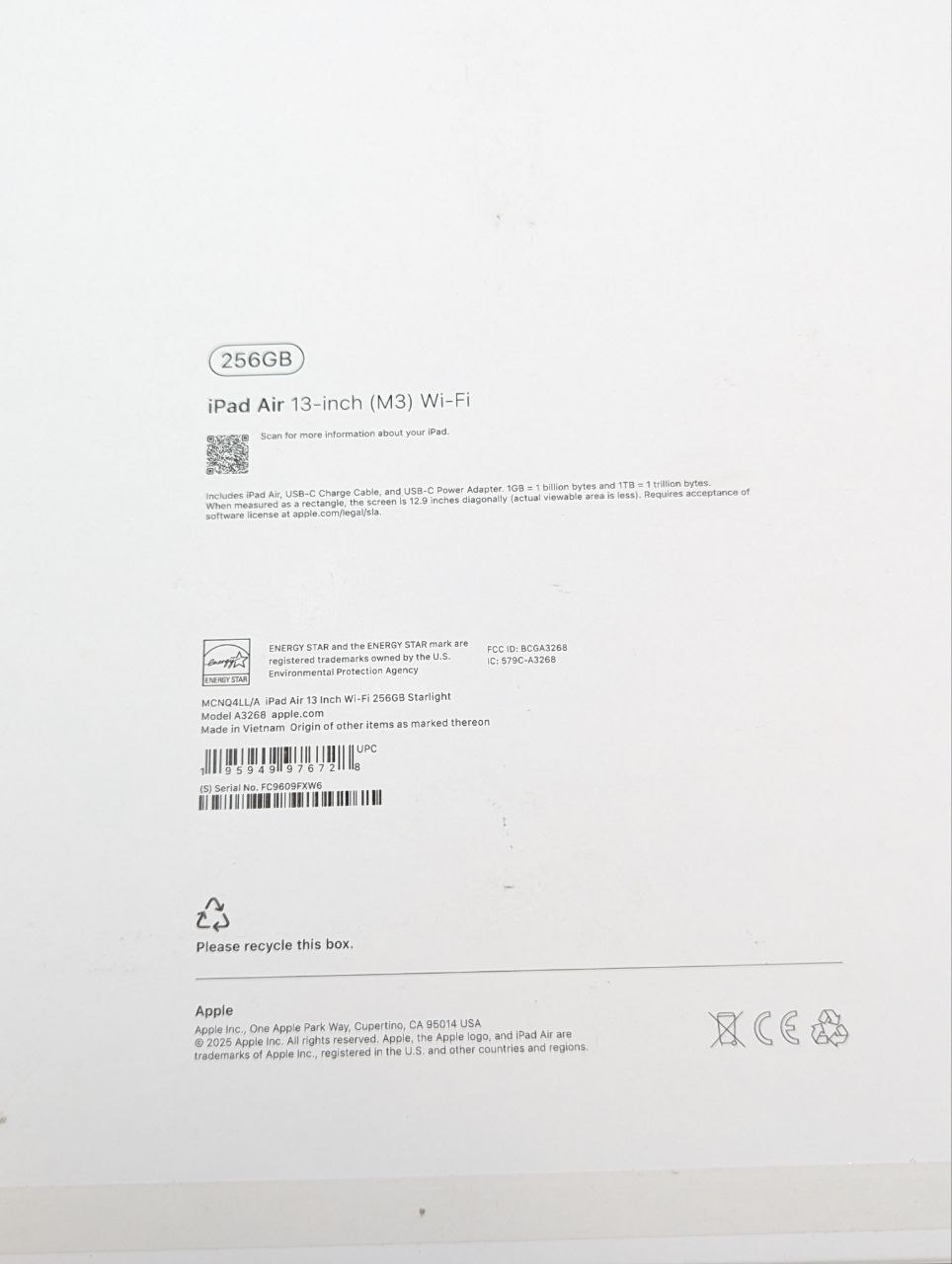thumb Tablet Apple iPad Air 13 M3 256 GB Księżycowa Poświata Wi-Fi 2025|OUTLET (Po zwrocie)