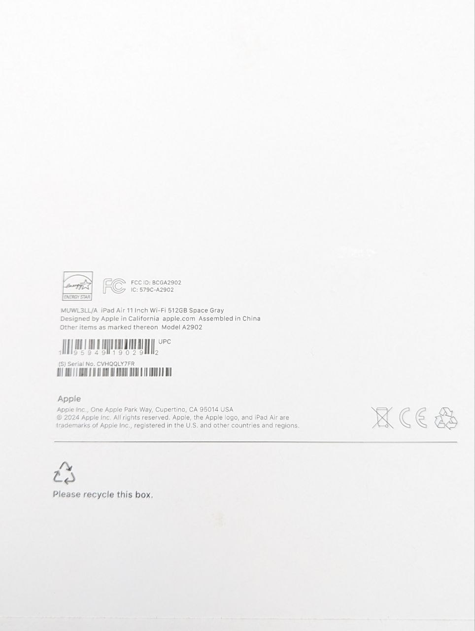 thumb Apple iPad Air 11" M2 512GB WI-FI Szary (Powystawowy)