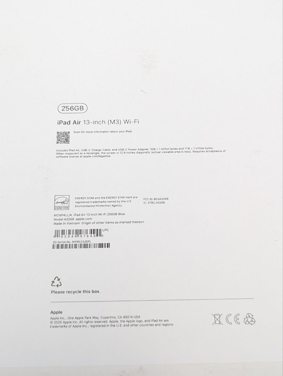 thumb Apple iPad Air 13" M3 256GB WI-FI Niebieski (Powystawowy)