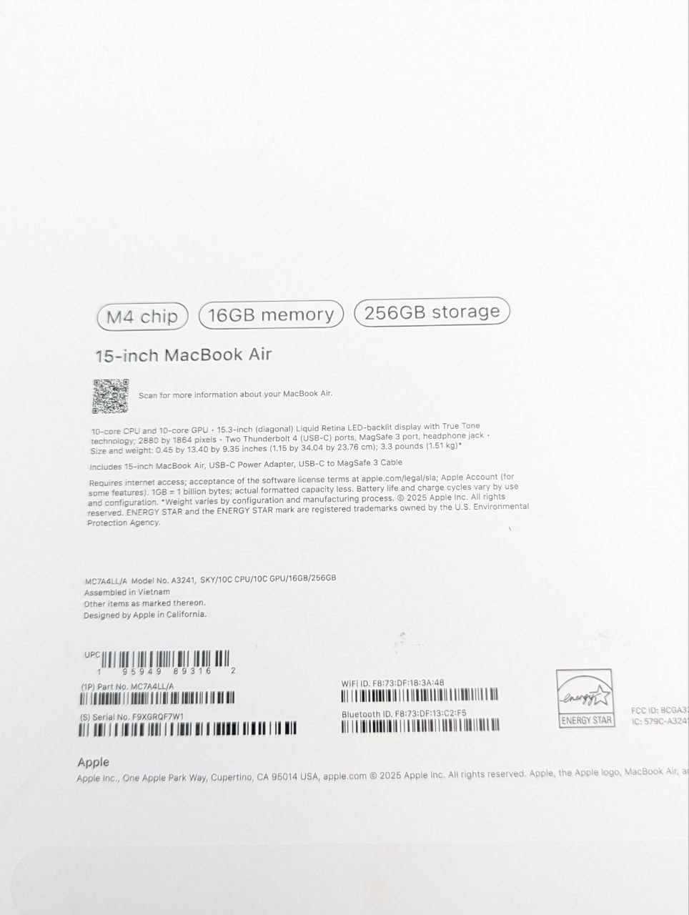 thumb Apple MacBook Air 15,3" M4 16GB / 256GB Błękitny (Powystawowy)