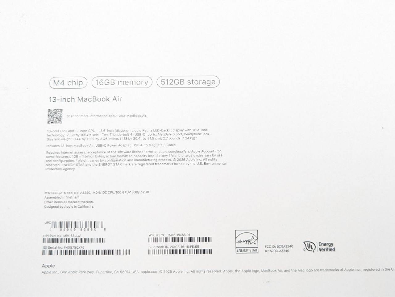 thumb Apple MacBook Air 13,6" M4 16GB / 512GB Północ (Powystawowy)