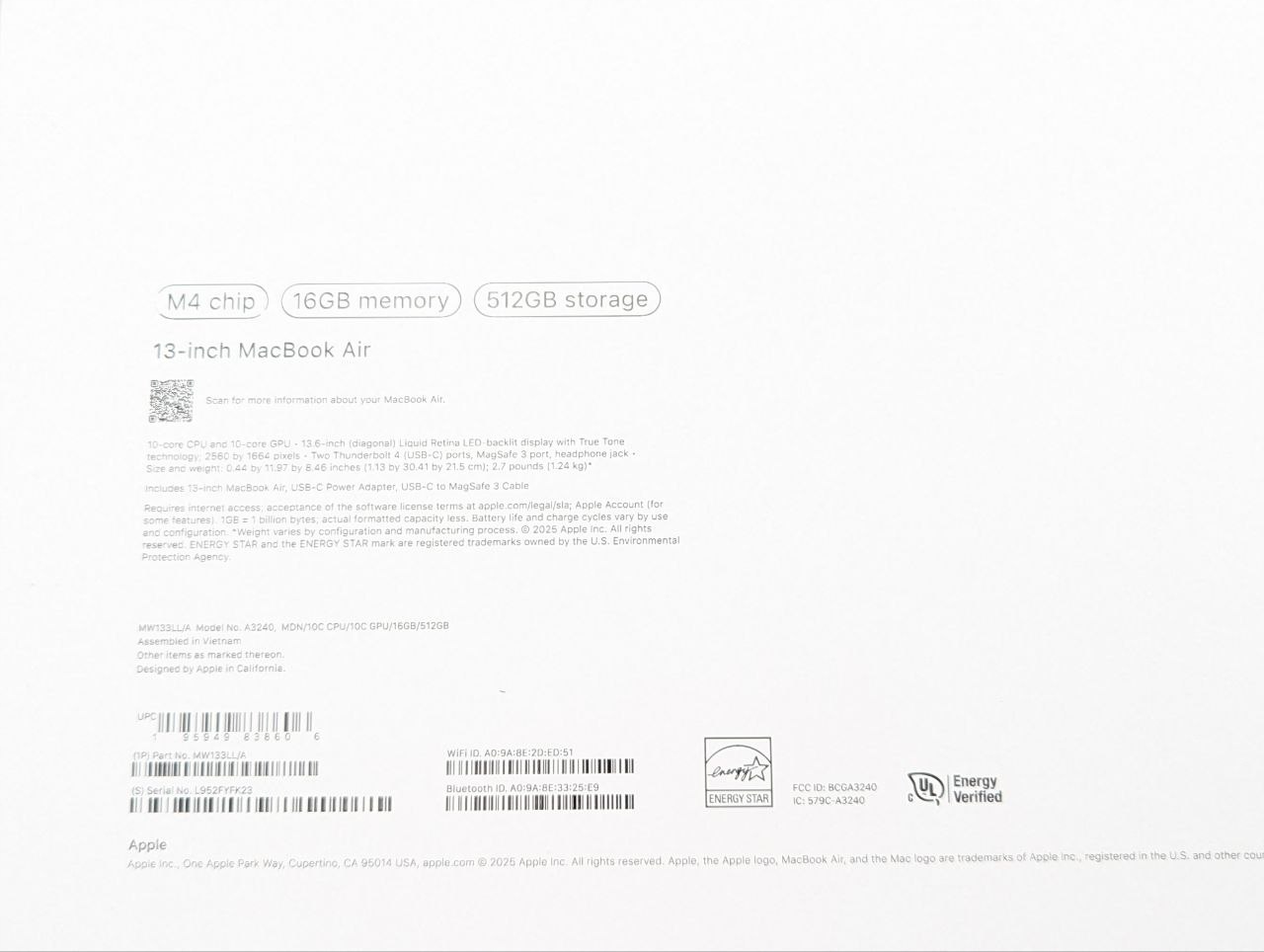 thumb Apple MacBook Air 13,6" M4 16GB / 512GB Północ (Powystawowy)