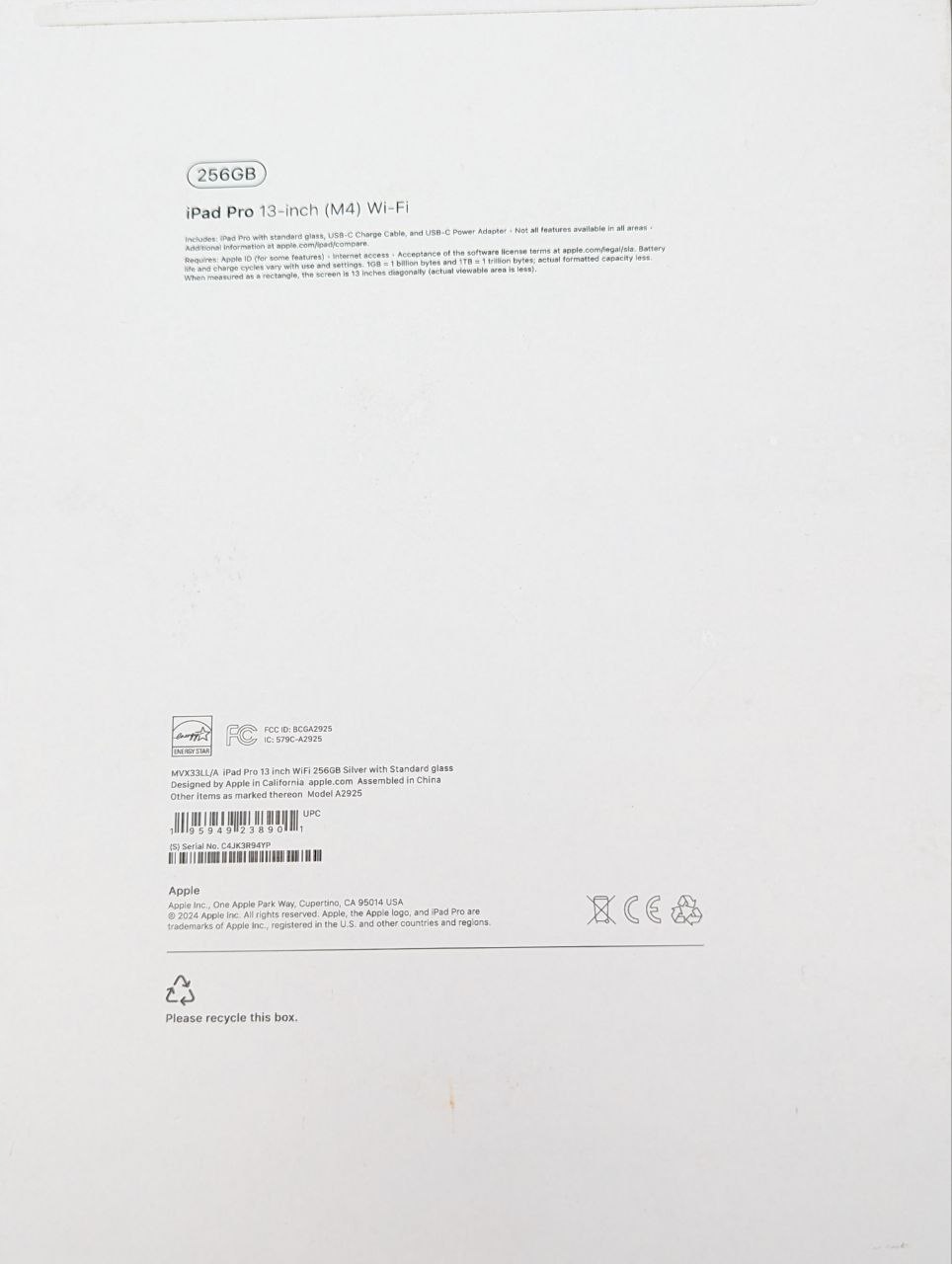 thumb Apple iPad Pro 13" M4 256 GB Srebrny WI-FI (Powystawowy)