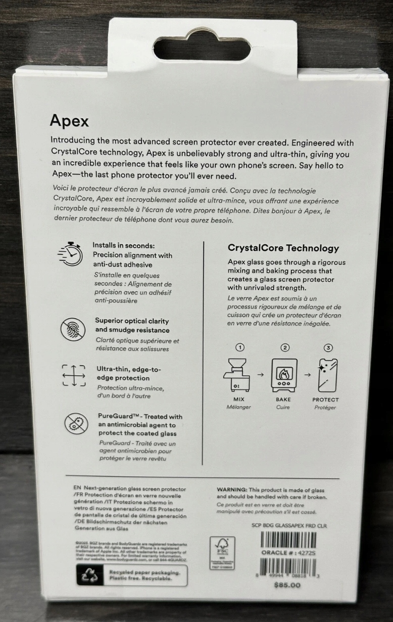 thumb Szkło hartowane BodyGuardz Apex Tempered do Apple iPhone 15 Pro Max 6.7"