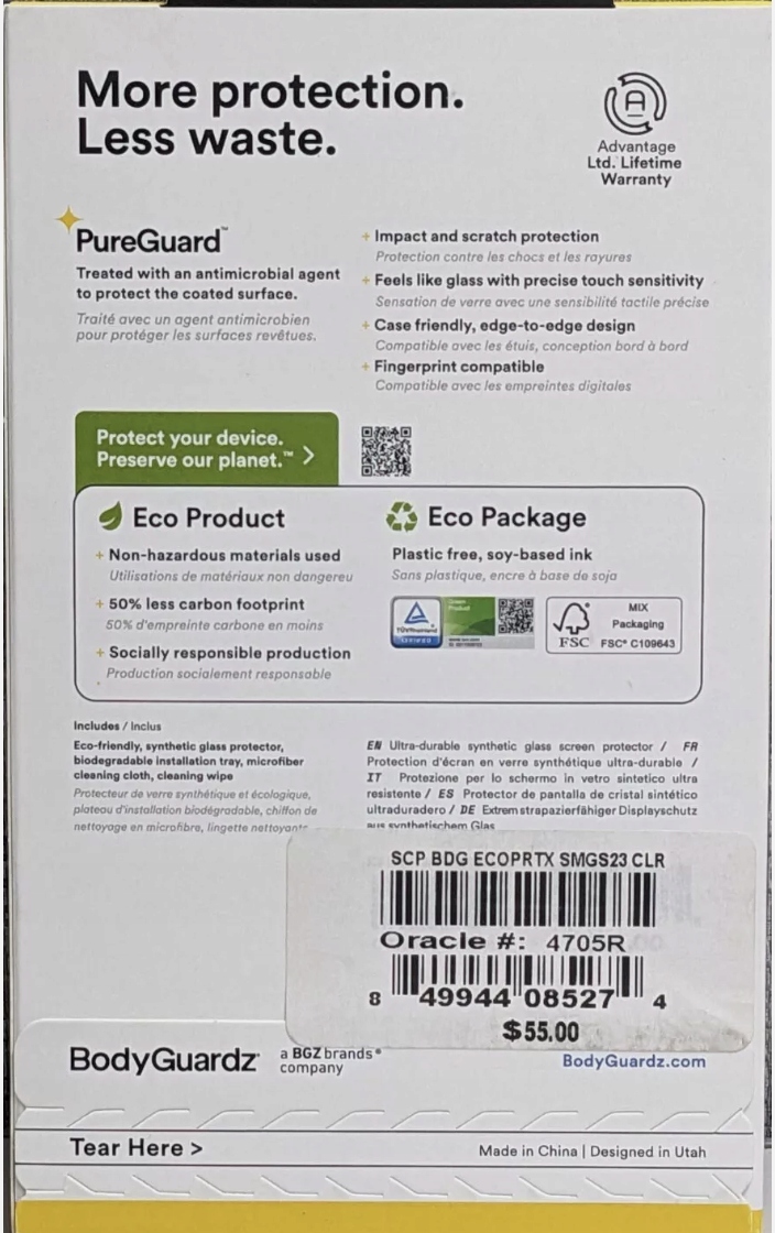 thumb Szkło hartowane BodyGuardz Eco PRTX Flat do Samsung Galaxy S23