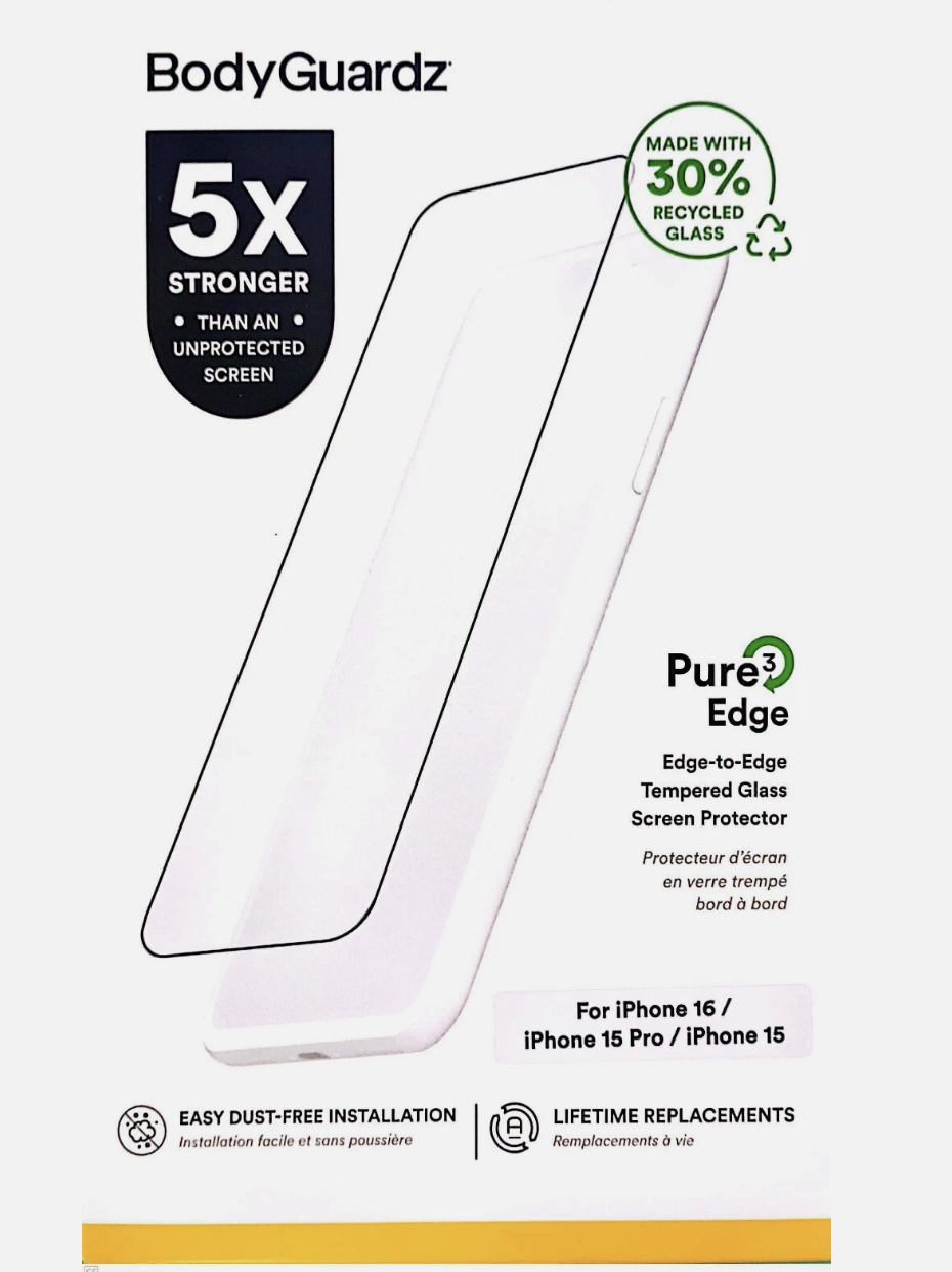 thumb Szkło hartowane BodyGuardz Pure 3 Edge do iPhone 16/15/15 Pro
