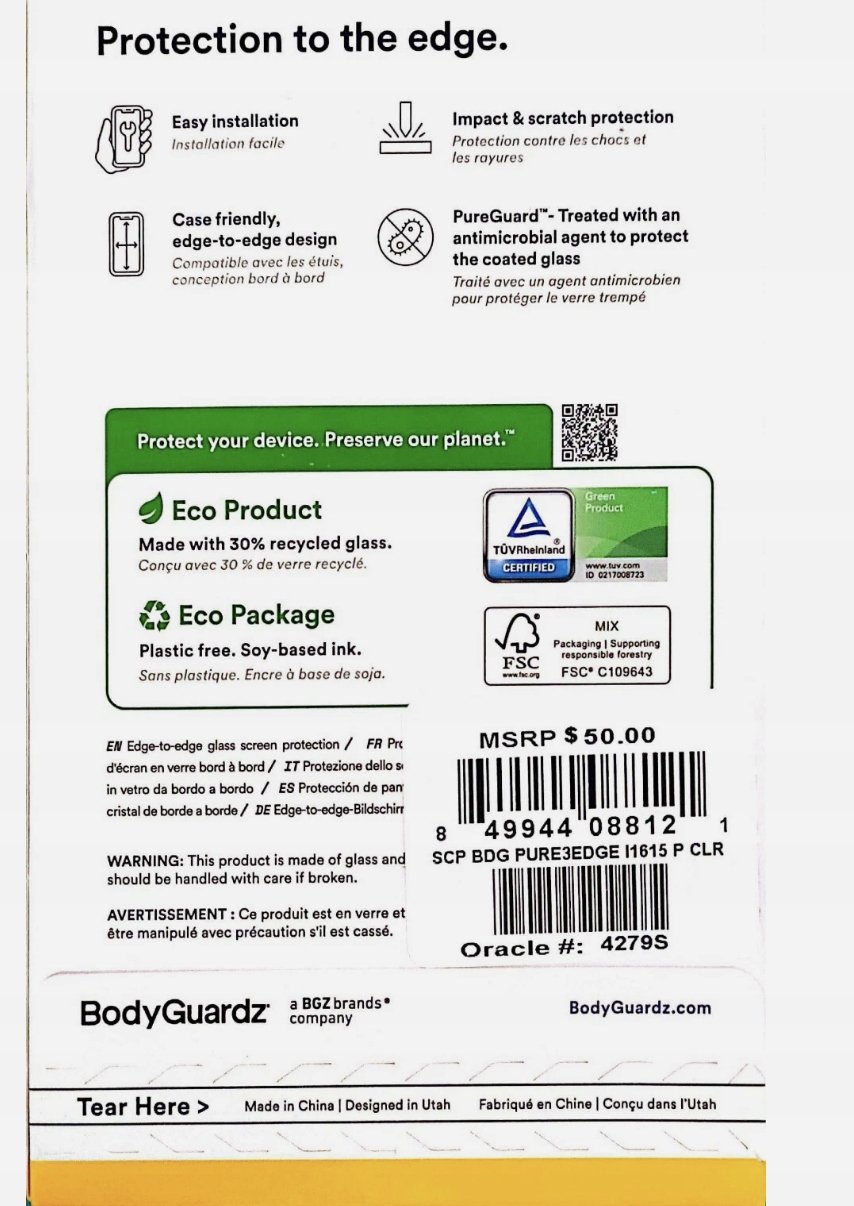 thumb Szkło hartowane BodyGuardz Pure 3 Edge do iPhone 16/15/15 Pro