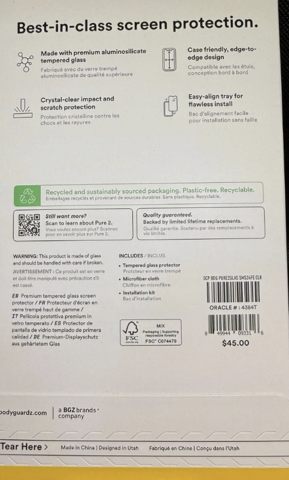 thumb Szkło hartowane BodyGuardz Pure2 do Samsung Galaxy S24 FE