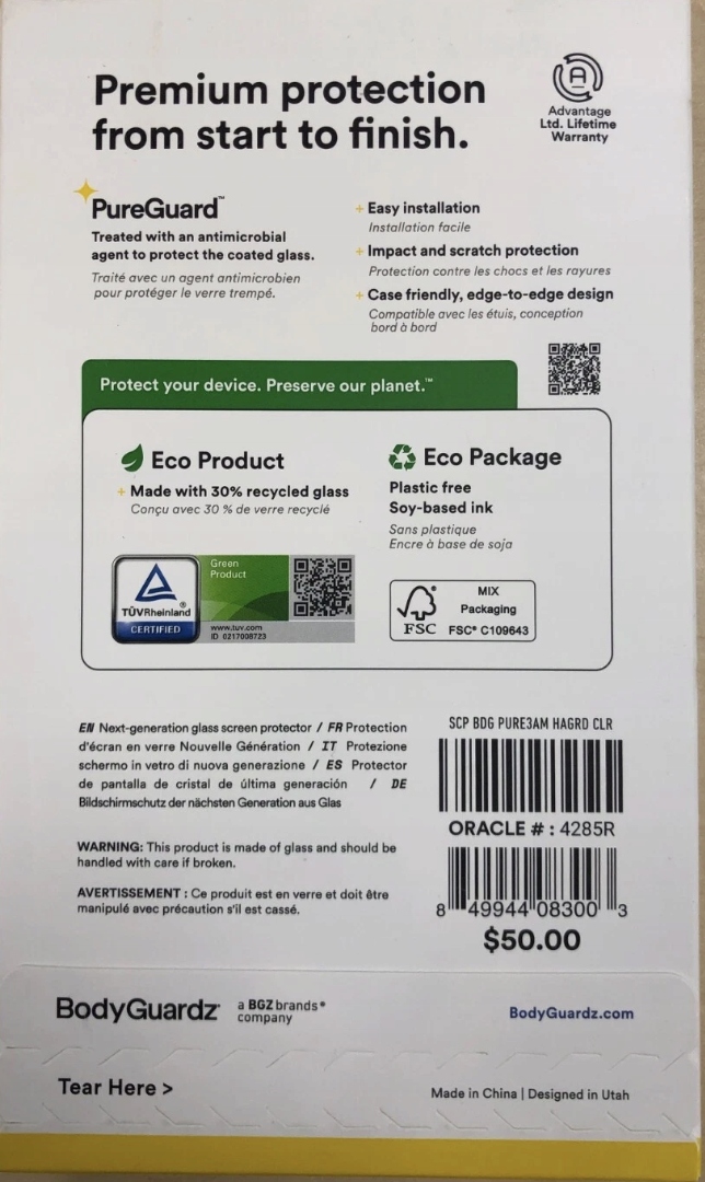 thumb Szkło hartowane BodyGuardz Pure 3 do iPhone 14 Plus/iPhone 13 Pro Max