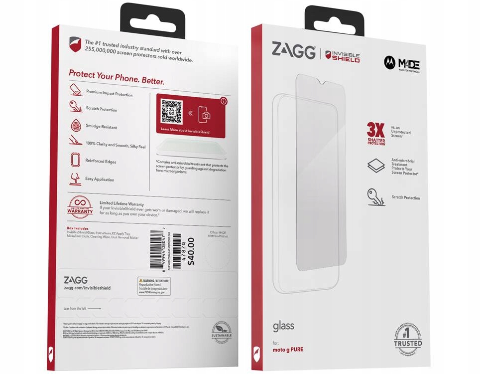 thumb Szkło hartowane Zagg Invisible Shield do Moto G Pure