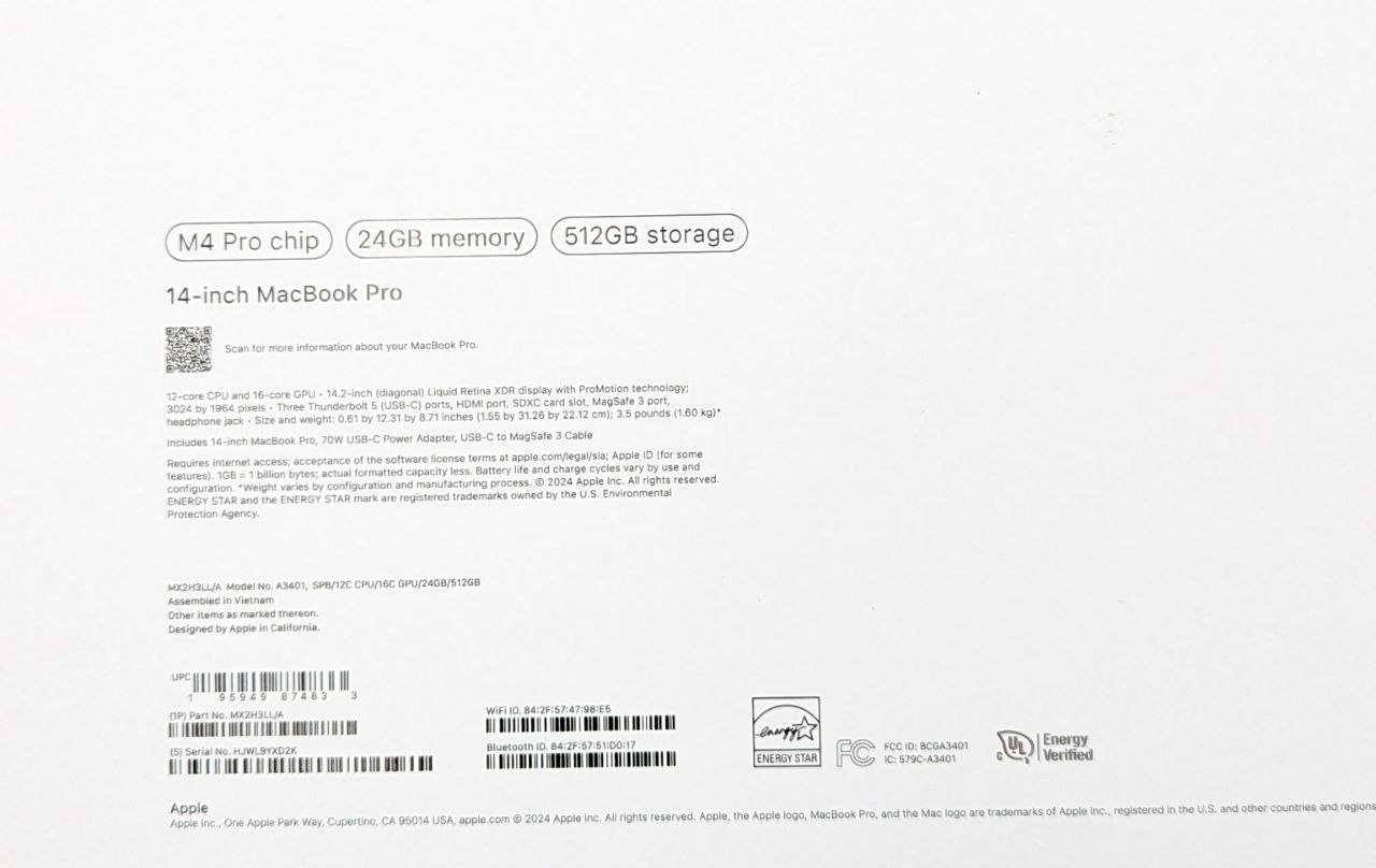 thumb Apple MacBook Pro 14,2" M4 Pro 24 GB / 512 GB Gwiezdna Сzerń (Po zwrocie)