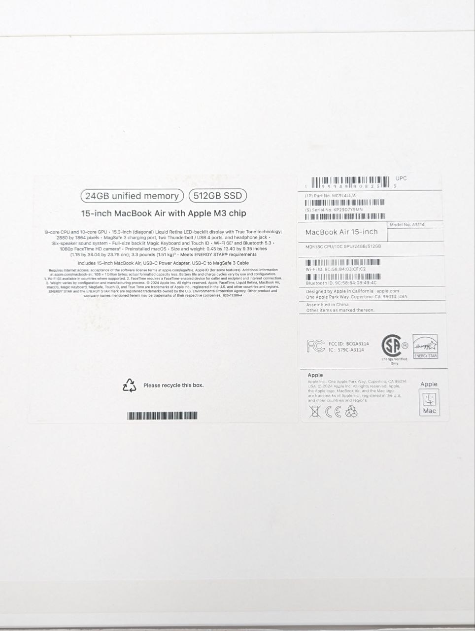 thumb Apple MacBook Air 15,3" M3 24GB / 512GB Czarny (Po zwrocie)