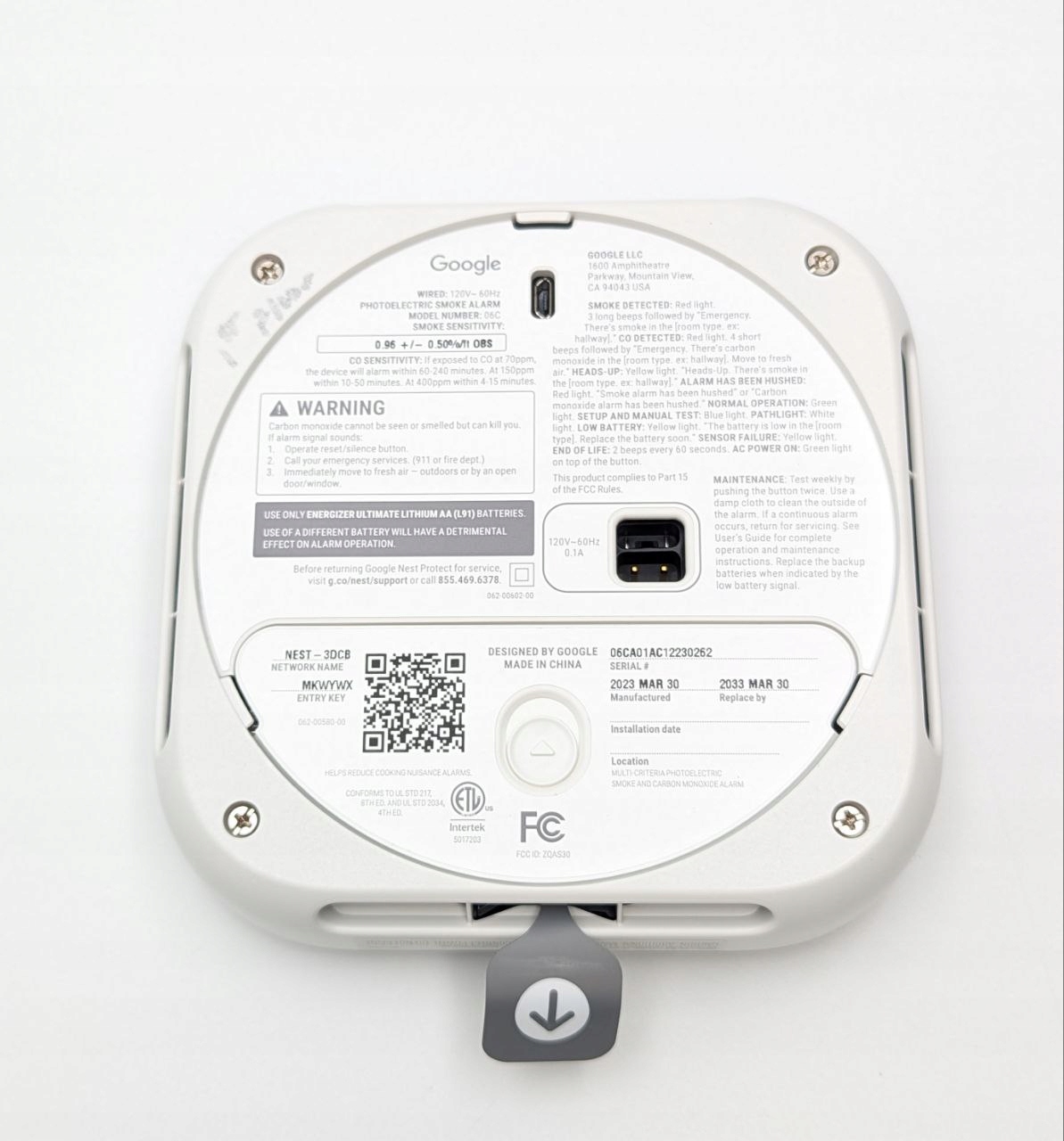 Czujnik dymu i tlenku węgla NEST Protect OUTLET (Powystawowy)