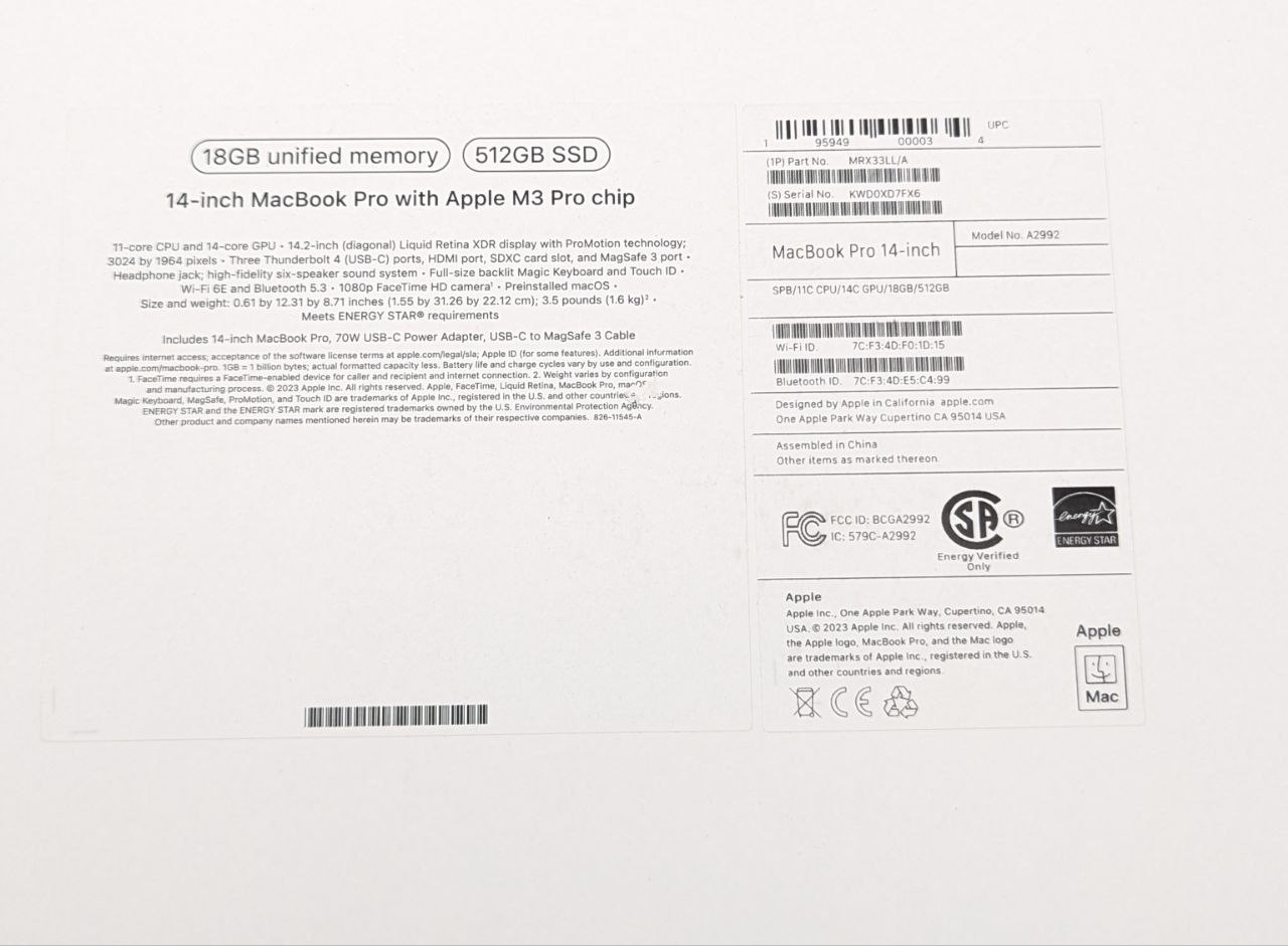 thumb Laptop Apple MacBook Pro 14 M3 Pro Apple M 18 GB / 512 GB Gwiezdna czerń (Po zwrocie)