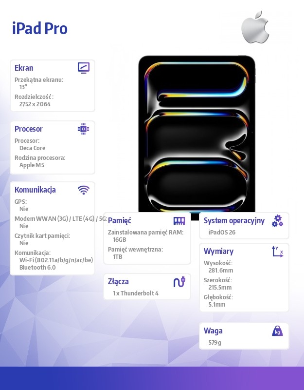 thumb Apple iPad Pro 13" M5 1TB WI-FI Gwiezdna Czerń