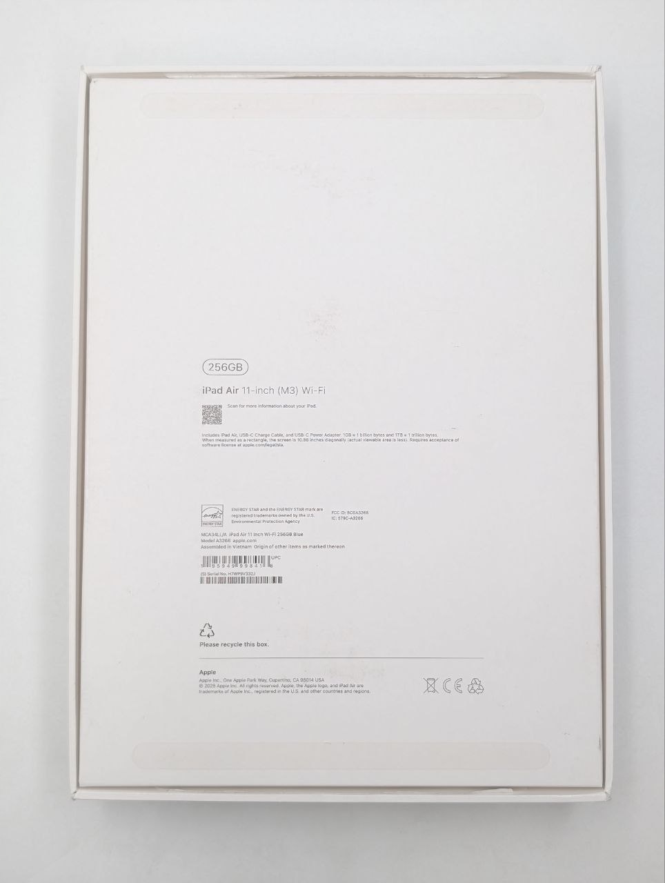 Apple iPad Air 11" M3 256GB WI-FI Niebieski| OUTLET (Powystawowy)