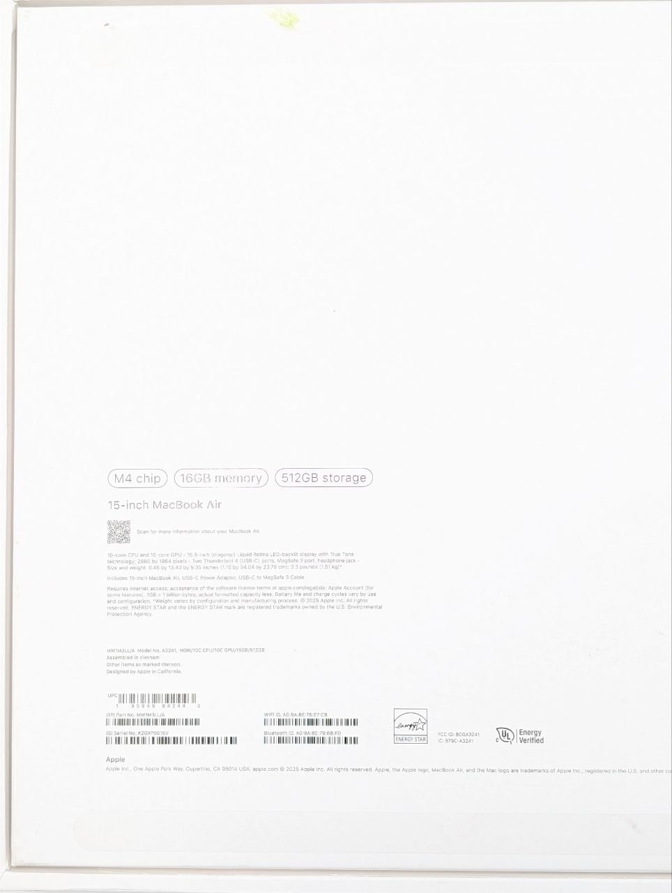 Apple MacBook Air 15,3" M4 16GB / 512GB Północ (Powystawowy)