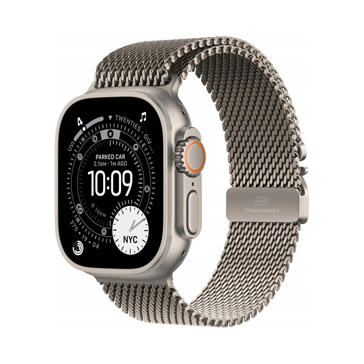 Apple Watch Ultra 3 Szary z bransoletą mediolańską w kolorze naturalnym L