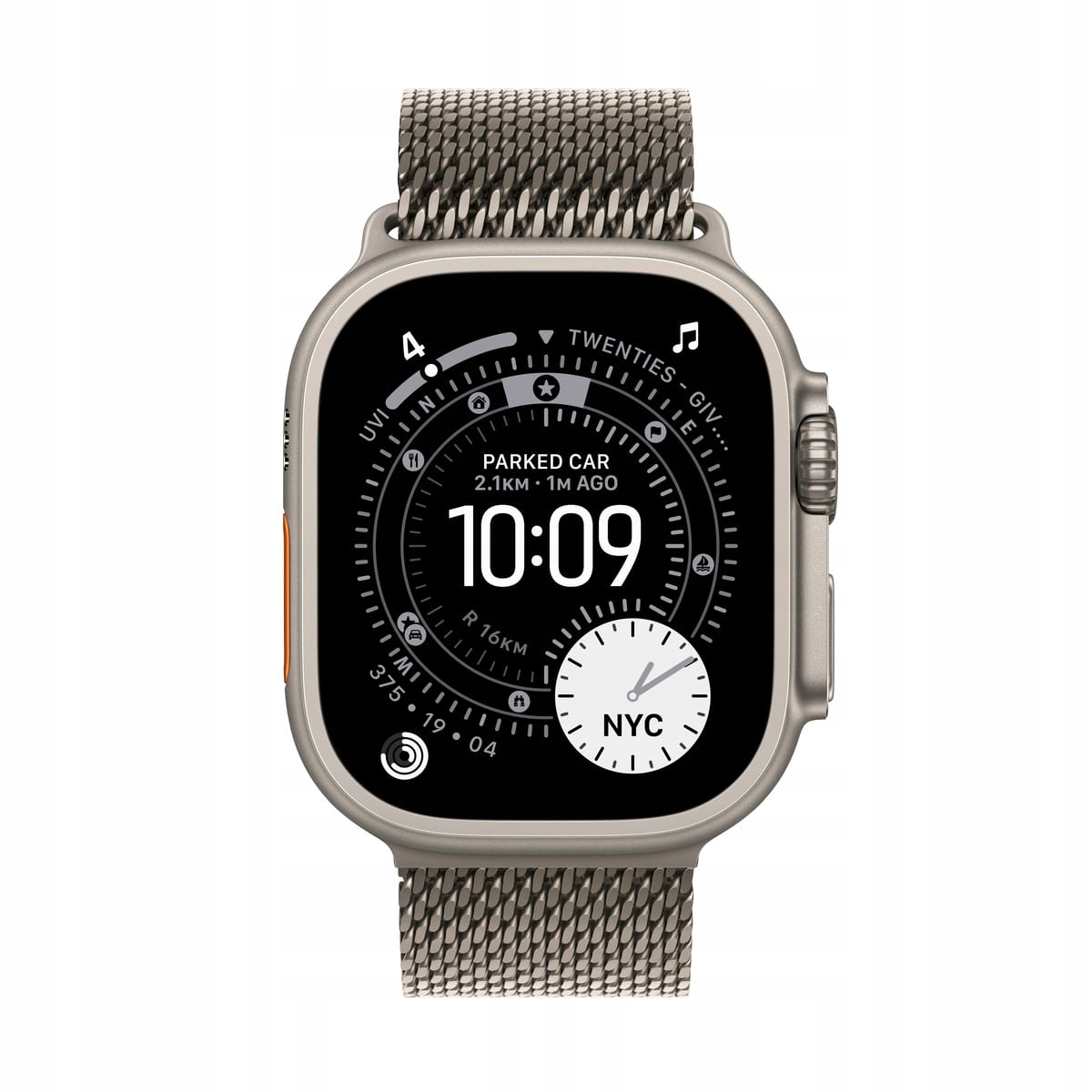 Apple Watch Ultra 3 Szary z bransoletą mediolańską w kolorze naturalnym L