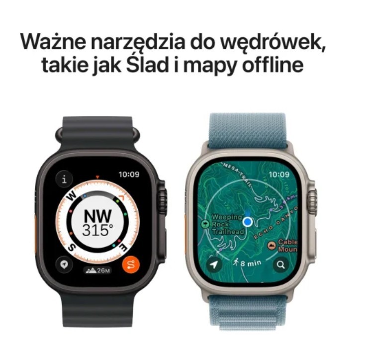 Apple Watch Ultra 3 Tytan naturalny 49mm z paskiem Ti Bl/Brt BI TI M/L