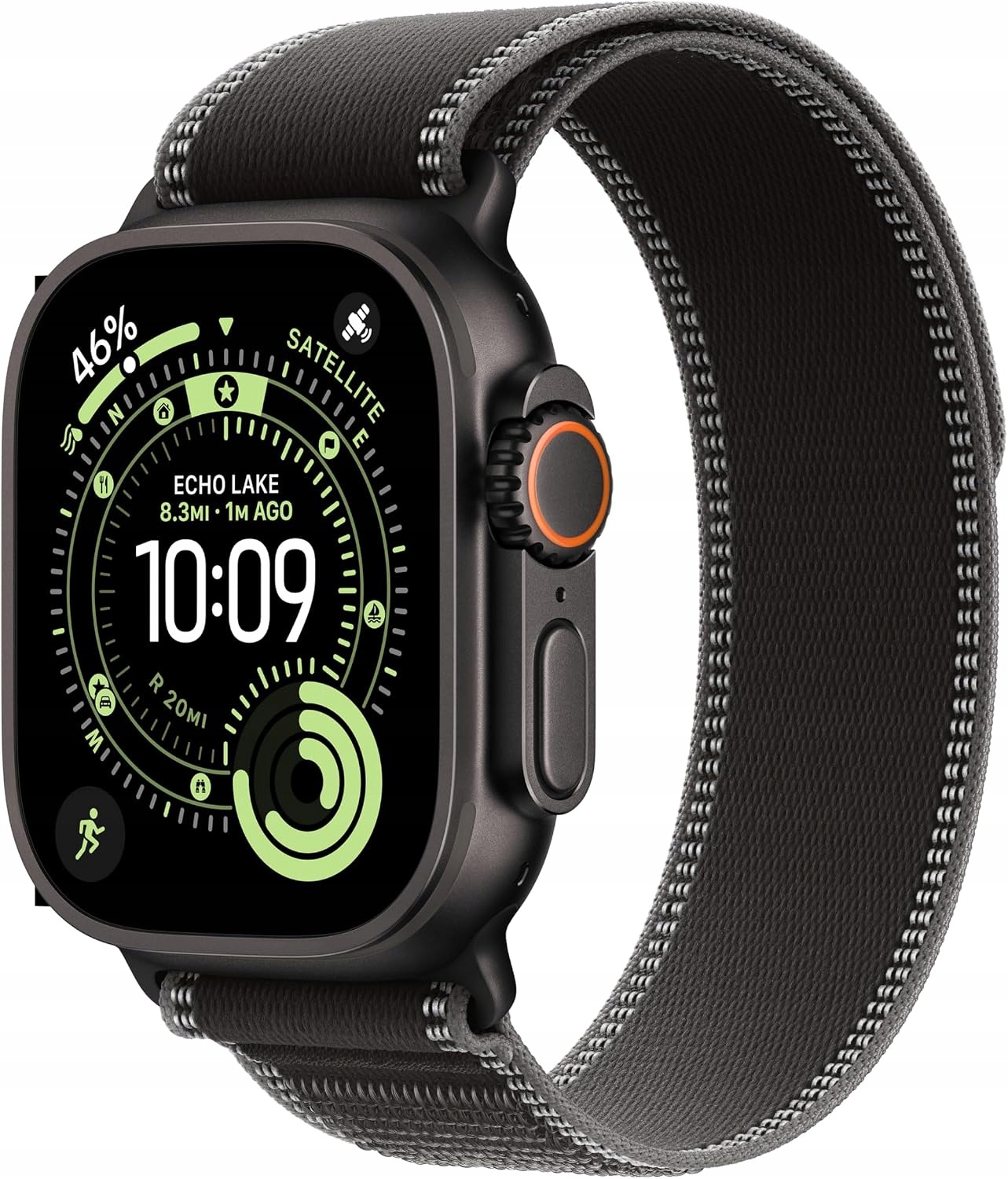 Apple Watch Ultra 3 Tytan czarny 49mm z paskiem Trail Black - M