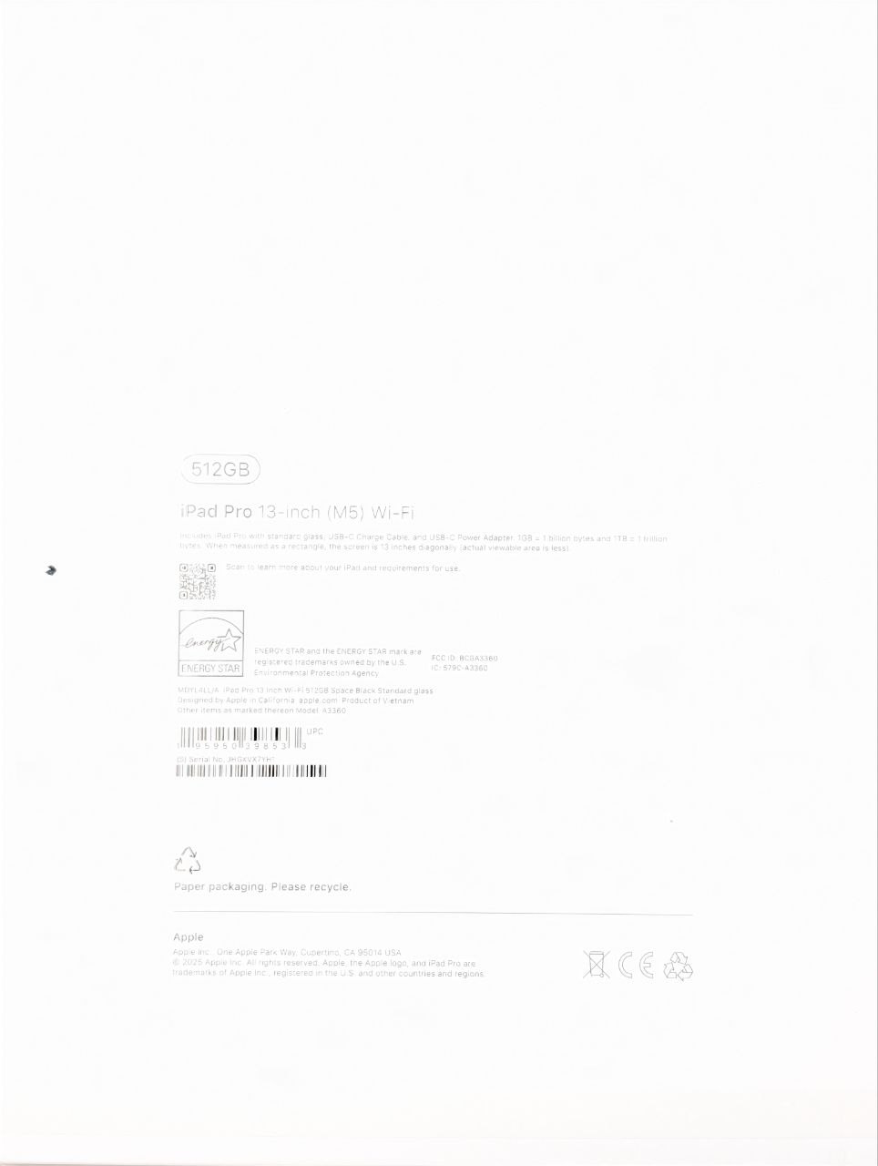 Apple iPad Pro 13" M5 512GB Wi-Fi Gwiezdna Czerń | jak nowy (Powystawowy)
